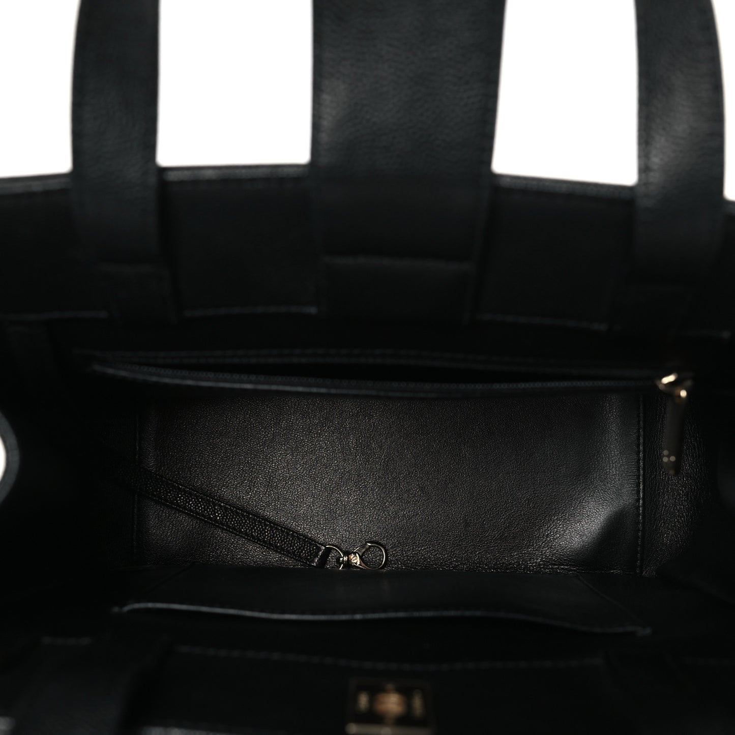 Caviar Quilted Small Business Affinity Shopping Bag Black