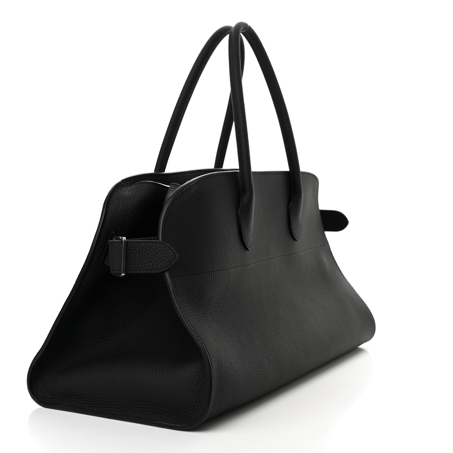 The Row Grained Calfskin EW Margaux Black 3 of 9