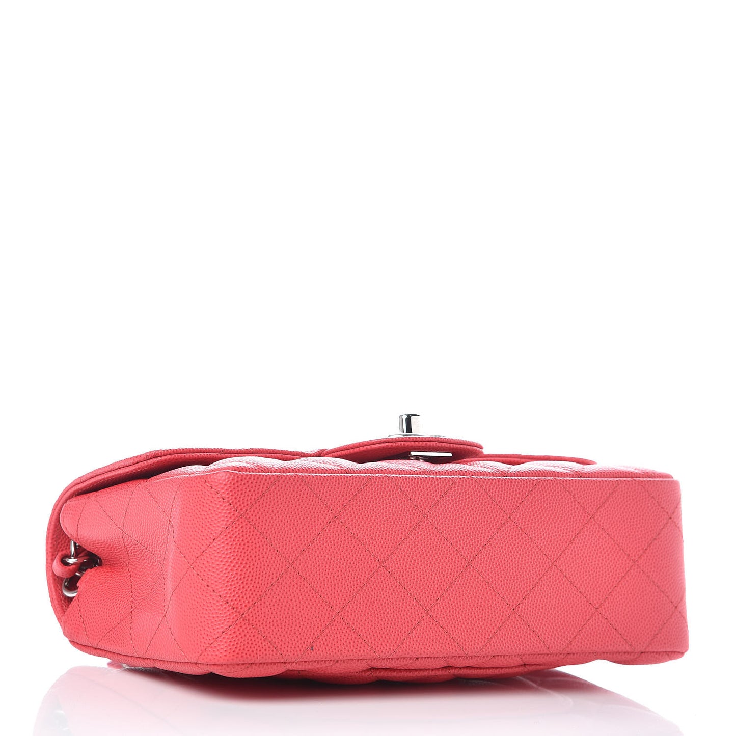Caviar Quilted Mini Rectangular Flap Light Red