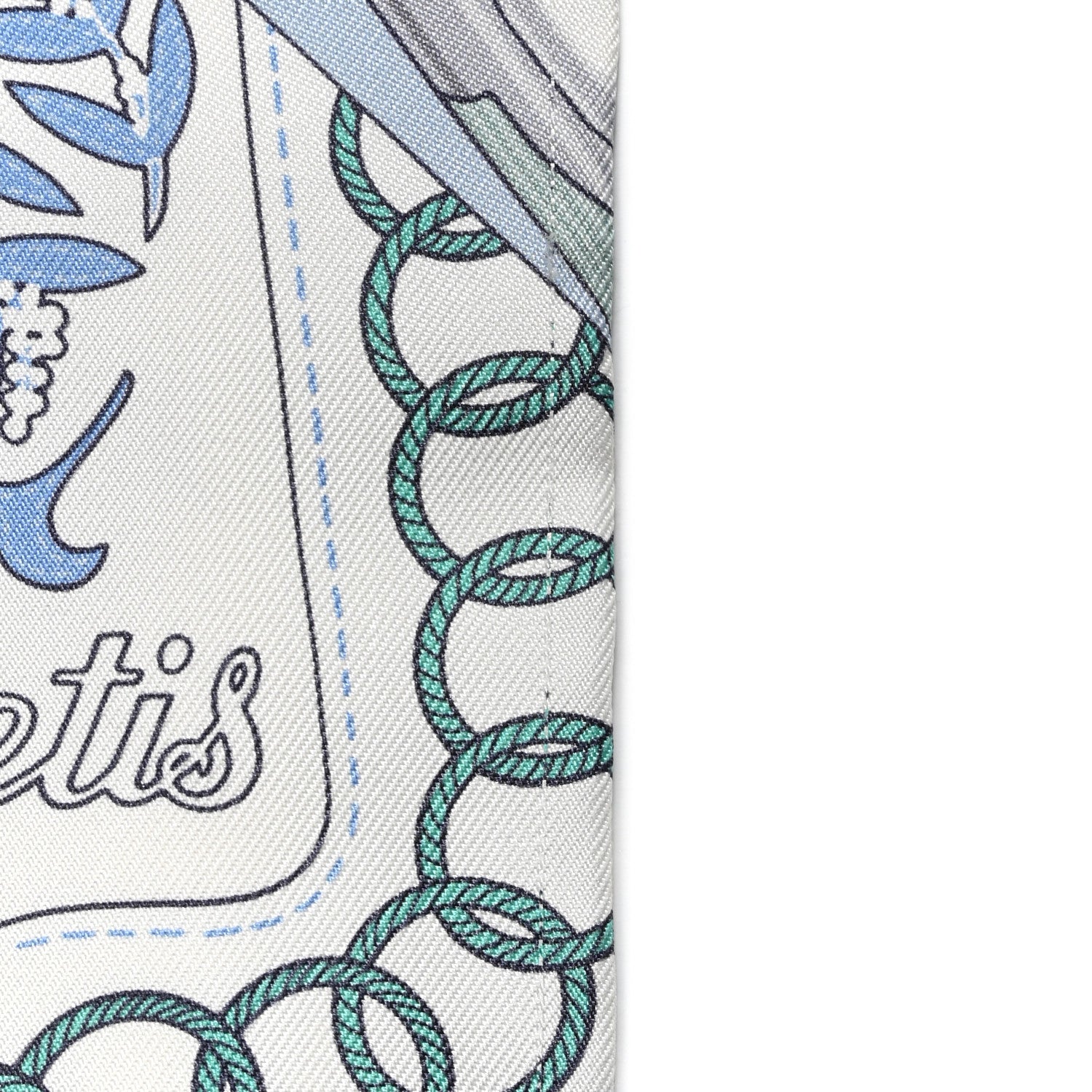 Hermes Silk Cliquetis Twilly Ciel White Menthol 5 of 7