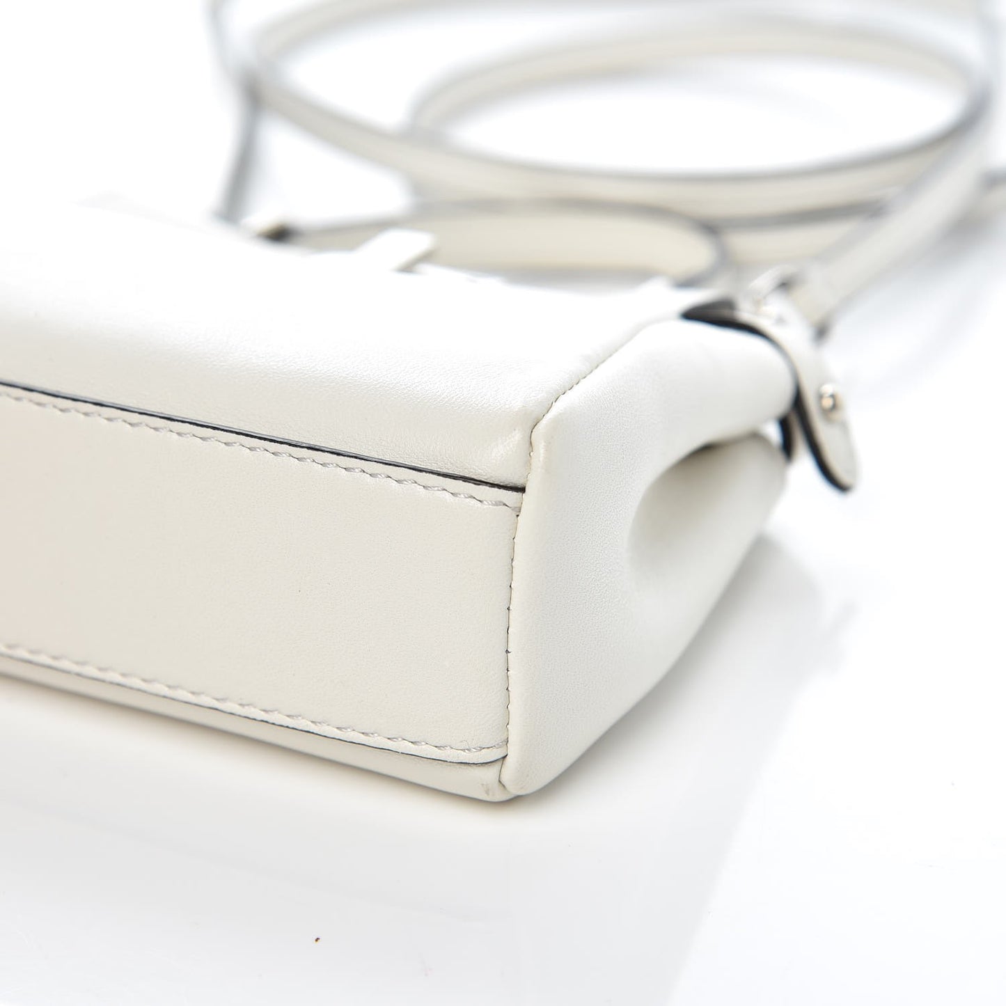 Shiny Nappa Micro Peekaboo Iconic Satchel White
