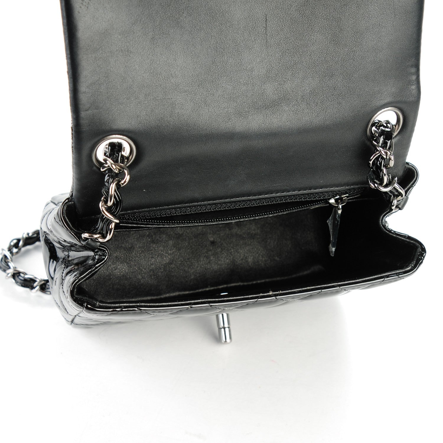 Chanel Patent Calfskin Quilted Mini Square Flap Black 5 of 7