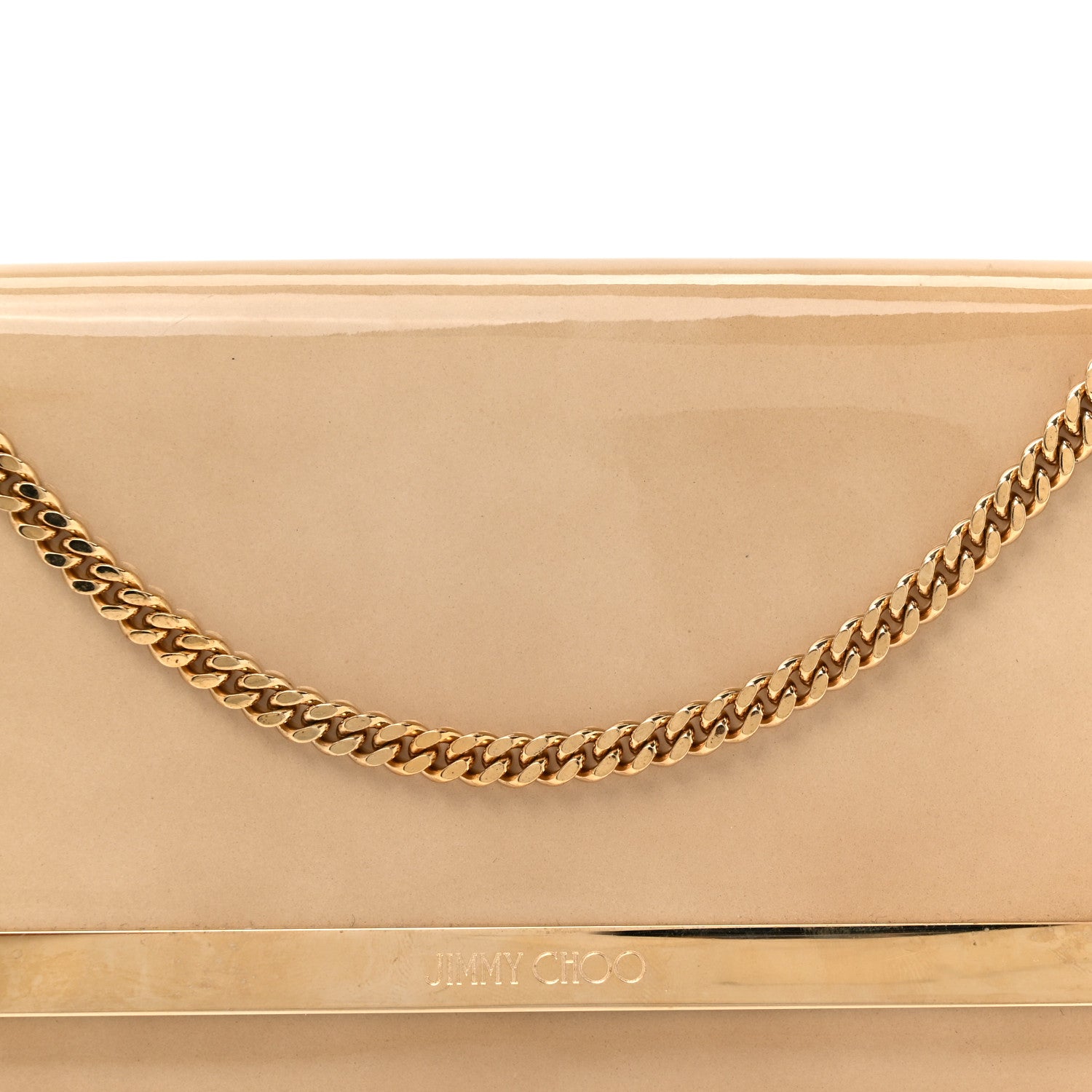 Jimmy Choo Patent Suede Milla Wallet on Chain Nude 8 of 12
