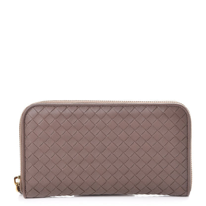Bottega Veneta Nappa Intrecciato Zip Around Wallet Elephant 1 of 9