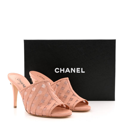 Chanel Mesh Grosgrain CC Mules 40 Beige Pink 14 of 14
