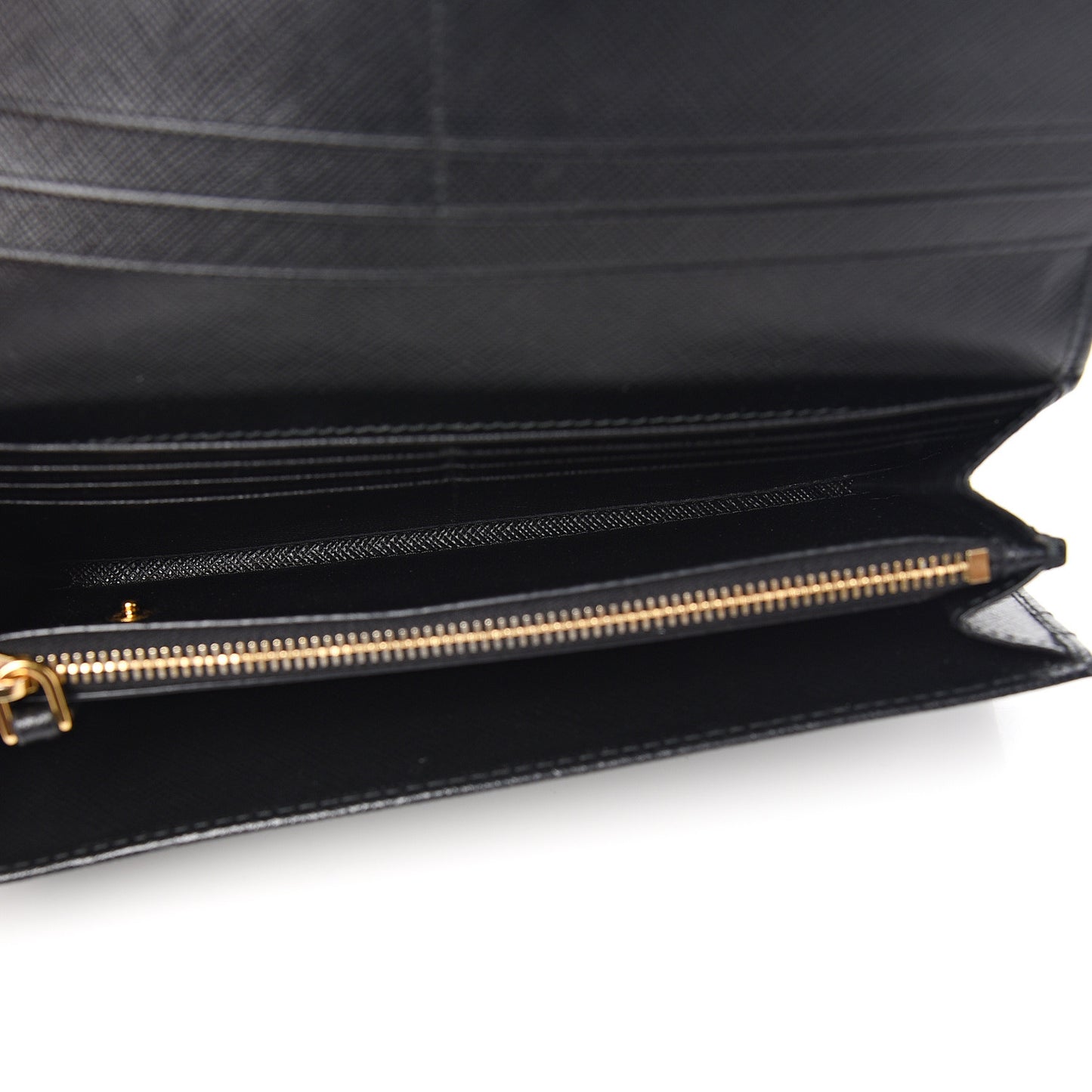 Saffiano Metal Continental Flap Wallet Black
