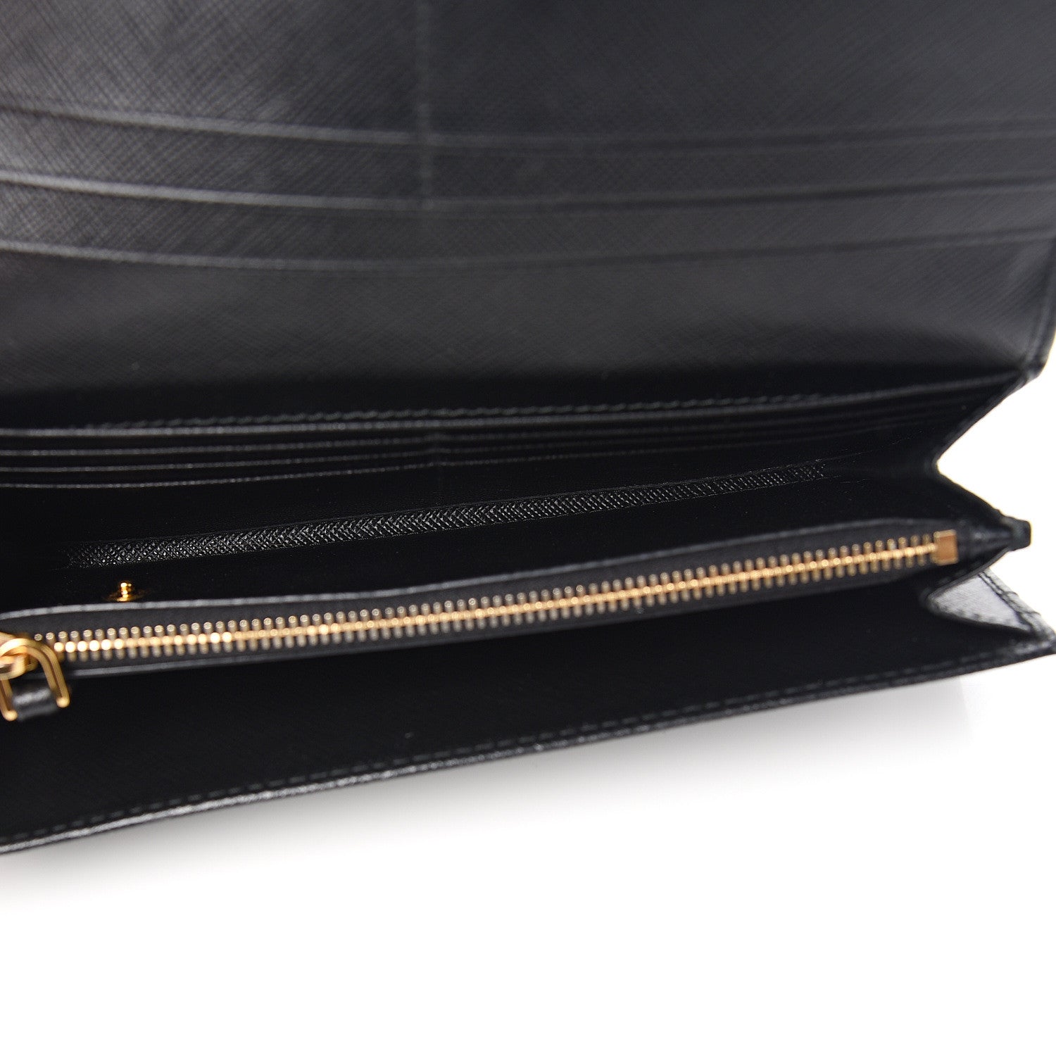 Prada Saffiano Metal Continental Flap Wallet Black 4 of 6