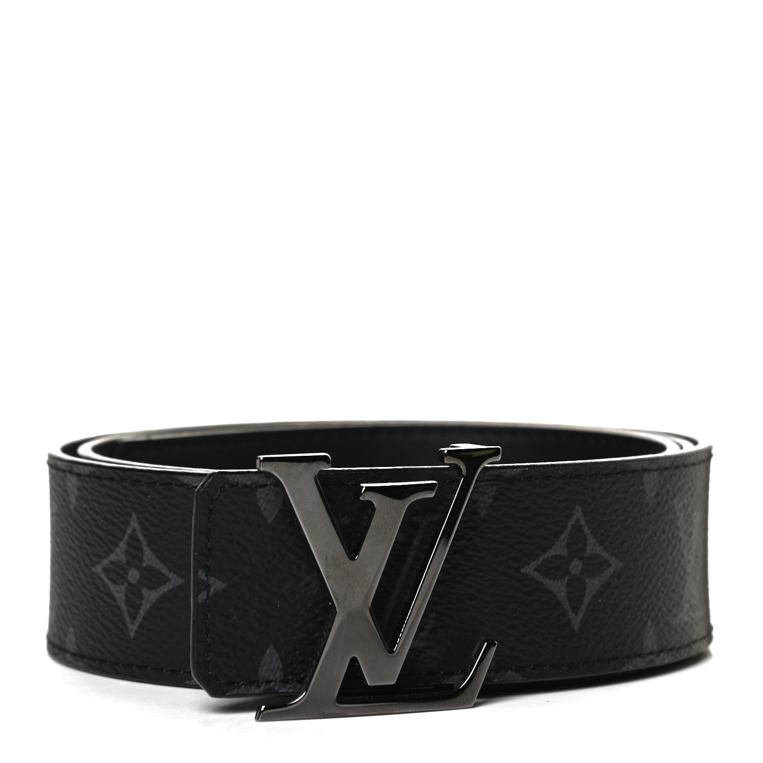 Louis Vuitton Monogram Eclipse Taigarama 40mm LV Initiales Reversible Belt 90 36 Black 1 of 9
