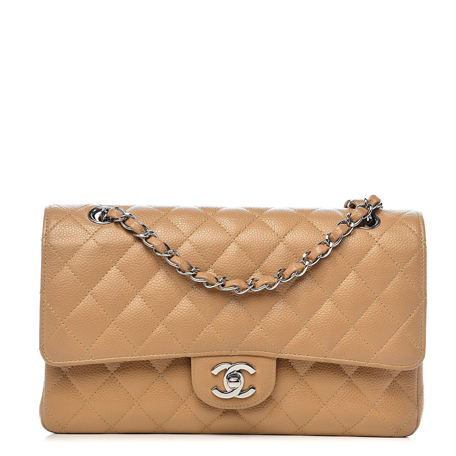 Chanel Caviar Quilted Medium Double Flap Beige 1 of 16