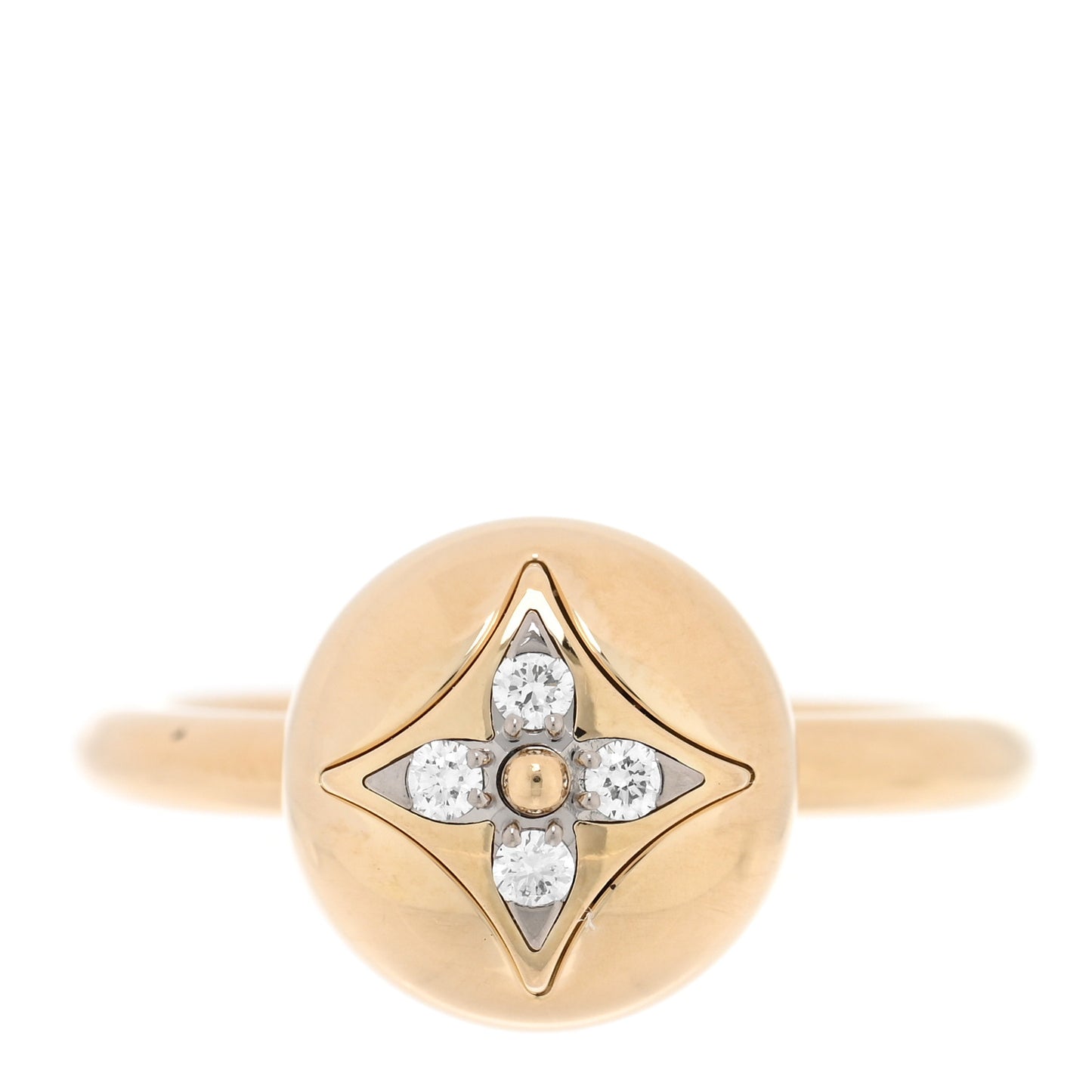 18K Yellow White Gold Diamond B Blossom Ring 52 6