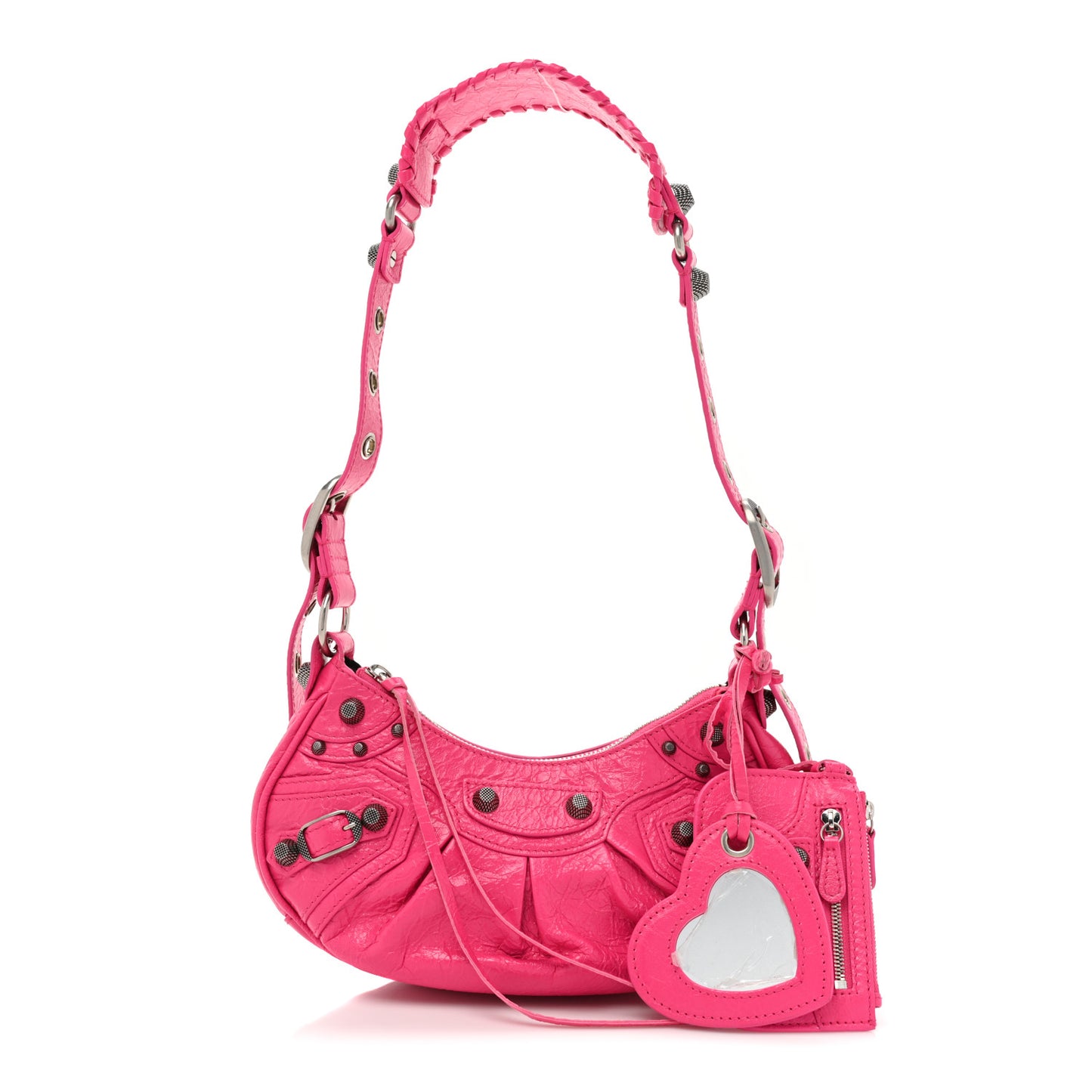 Agneau Arena Le Cagole Shoulder Bag XS Hot Pink