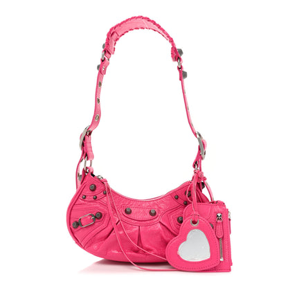 Balenciaga Agneau Arena Le Cagole Shoulder Bag XS Hot Pink 1 of 10