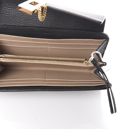Chloe Grained Lambskin Drew Long Wallet with Flap Black 5 of 6