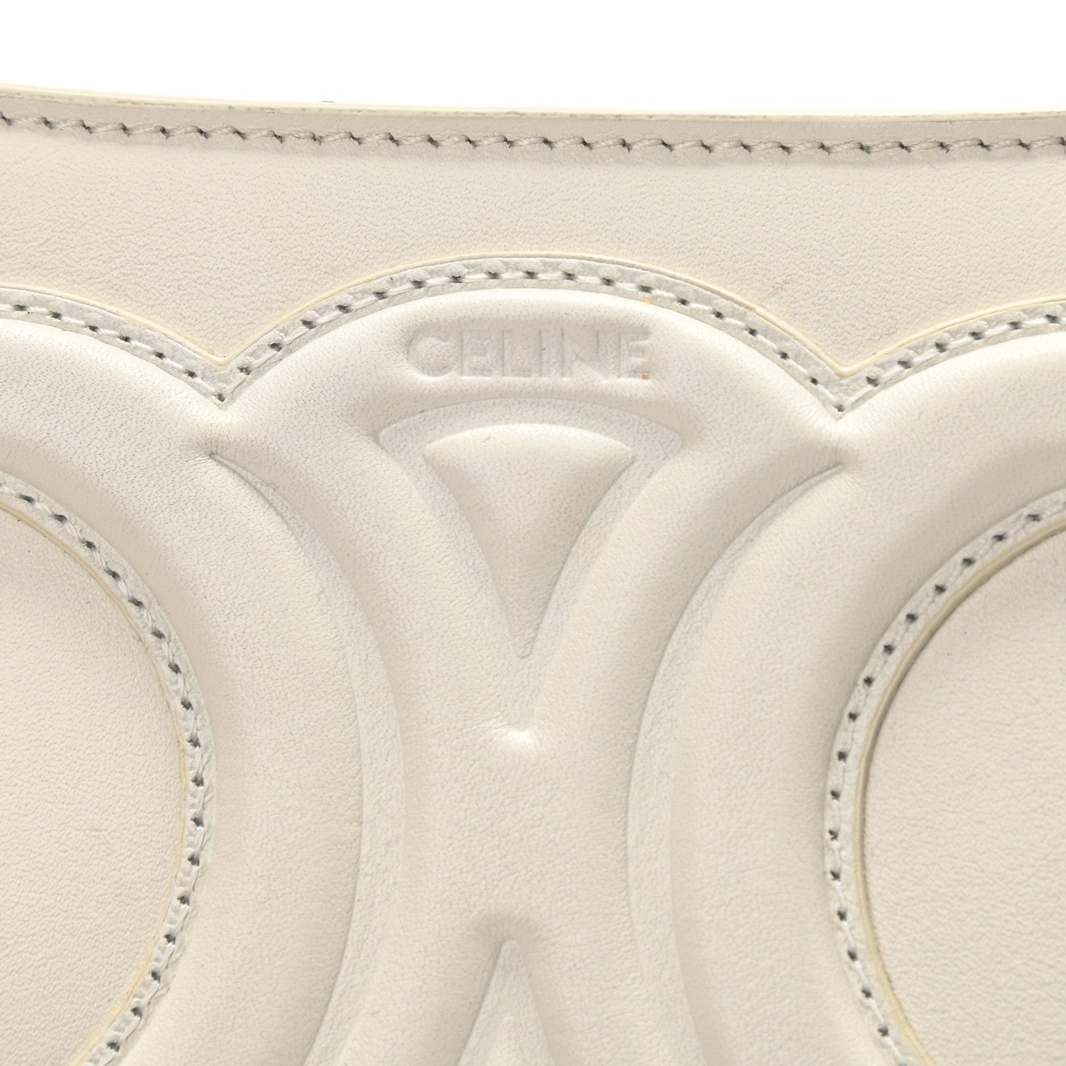 Celine Smooth Calfskin Cuir Triomphe Shoulder Bag White 6 of 15