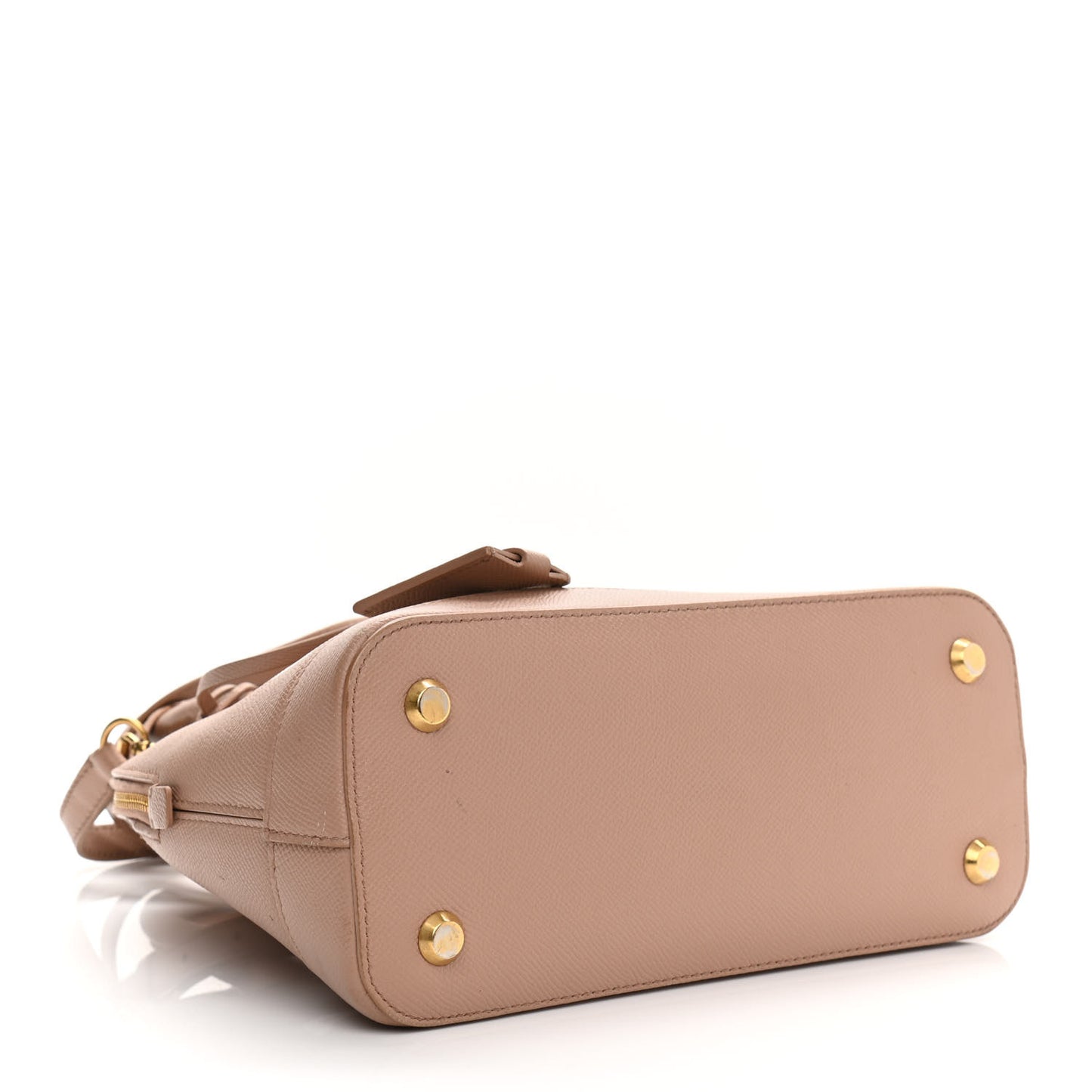 Grained Calfskin S Ville Top Handle Bag Beige Tapioca