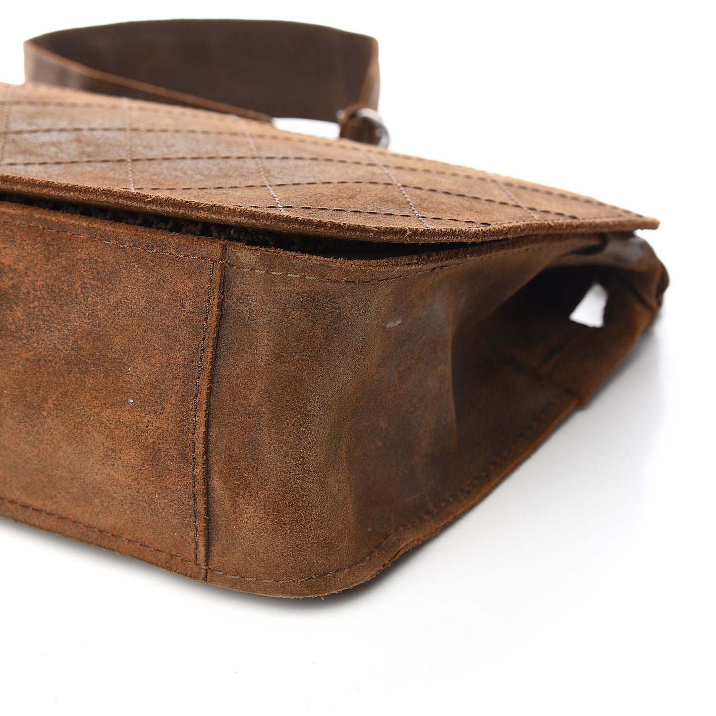Nubuck Stitched Highlander Messenger Brown