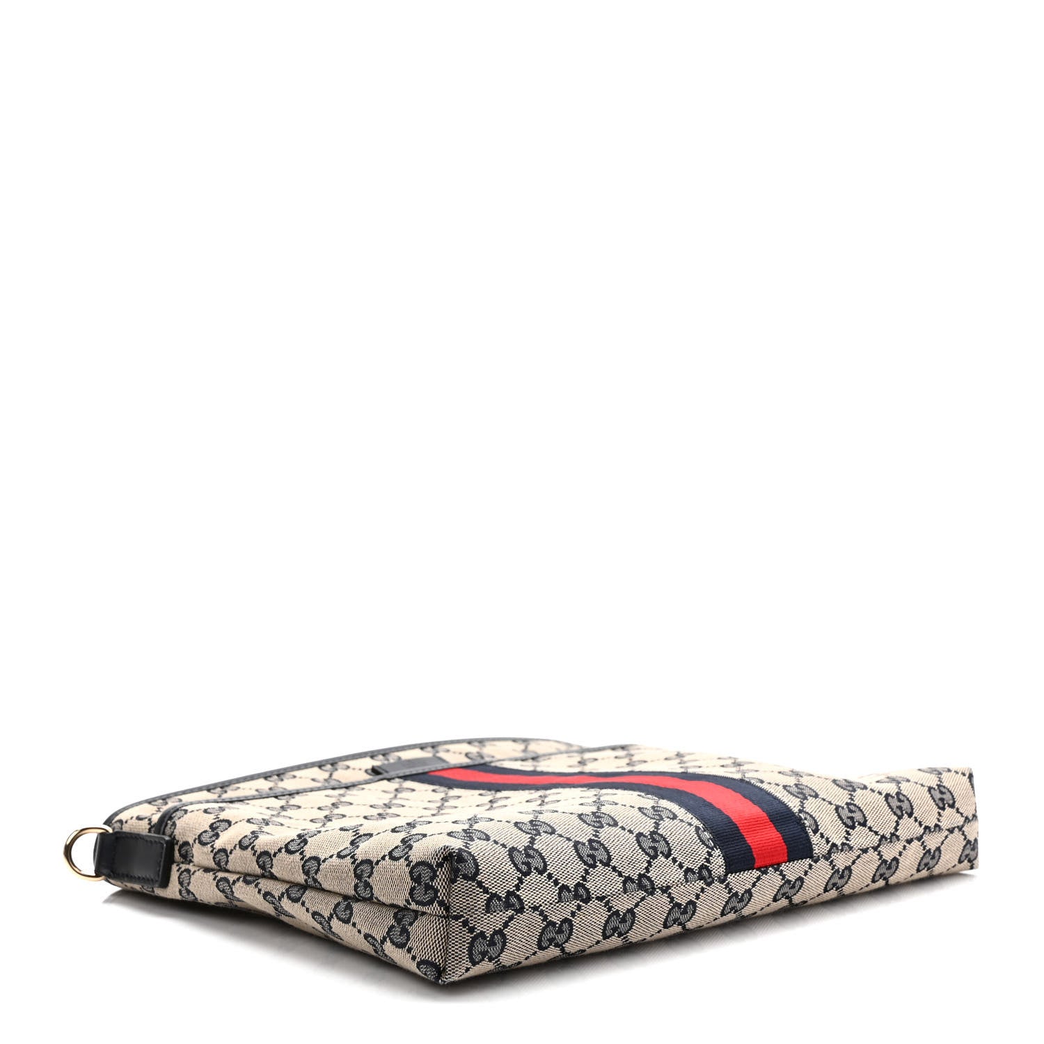 Gucci GG Supreme Monogram Web Flat Messenger Bag Navy 4 of 10