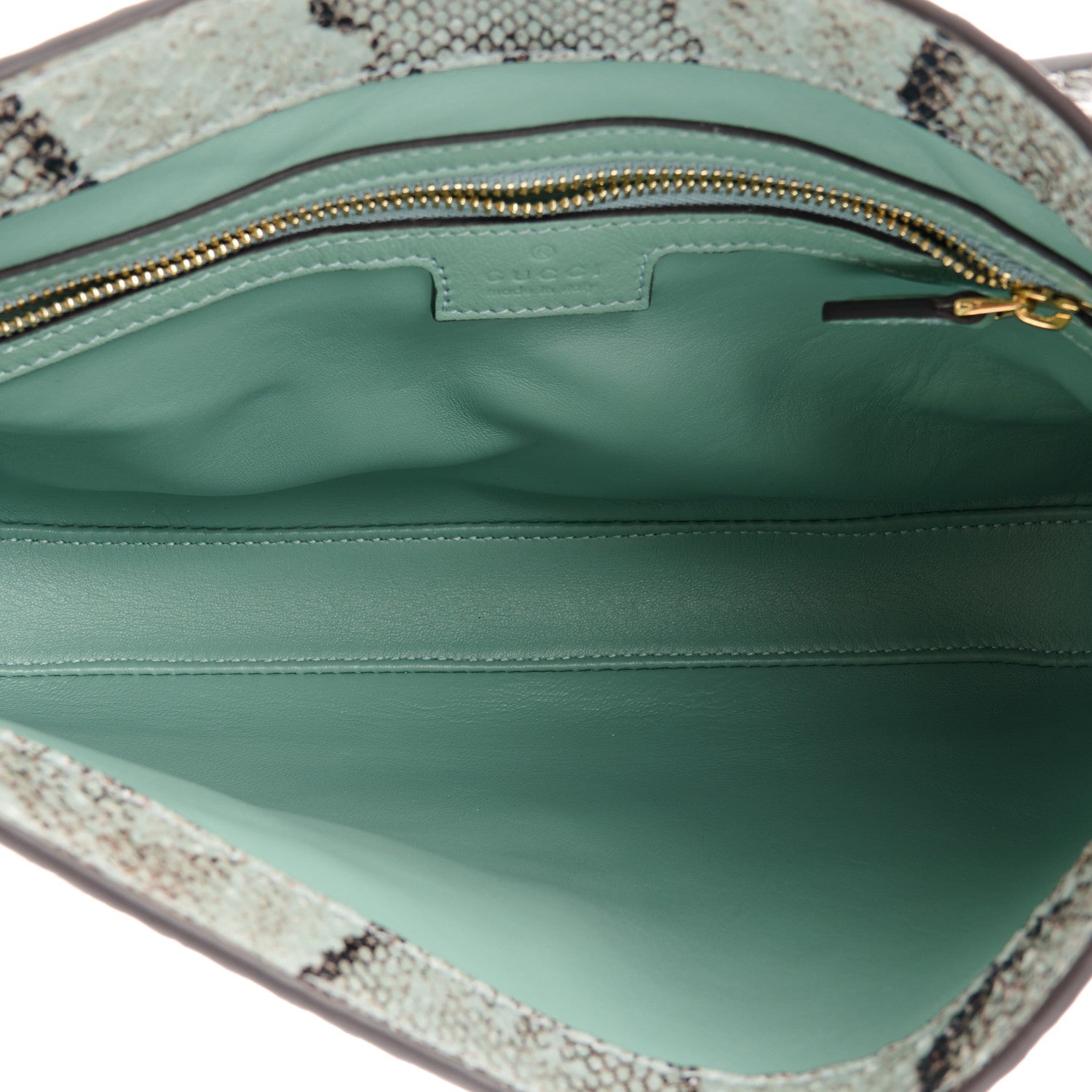 Gucci Snakeskin Calfskin Small Jackie 1961 Hobo Teal Light Teal 5 of 10