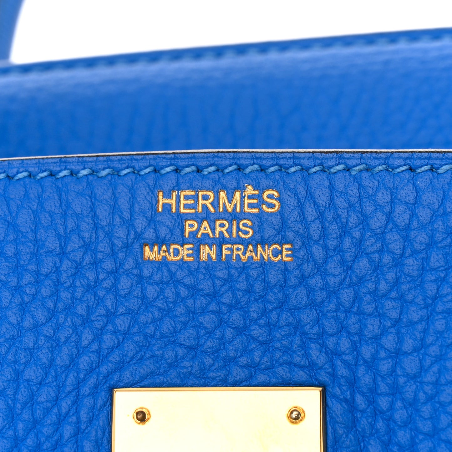 Taurillon Clemence Birkin 35 Bleu Hydra