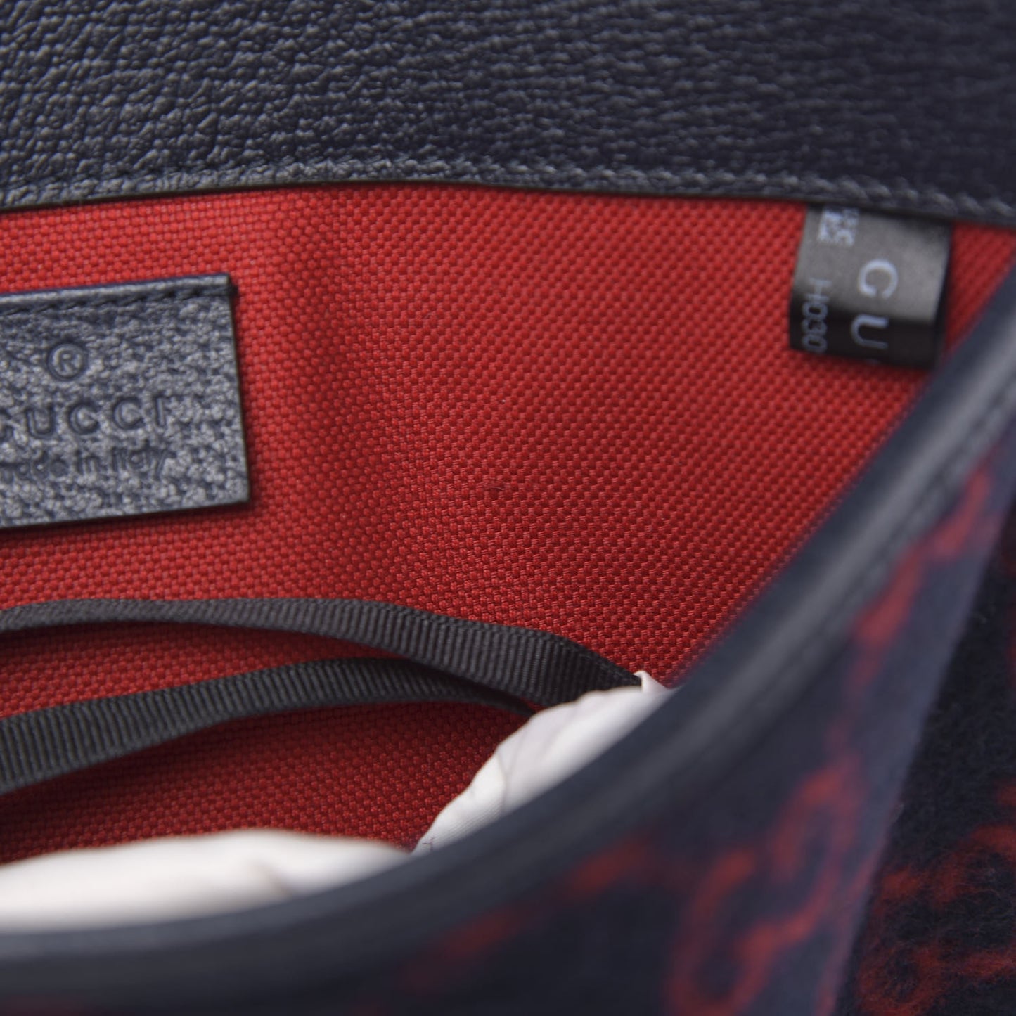 Covered Wool GG Monogram Slim Belt Bag Navy Red