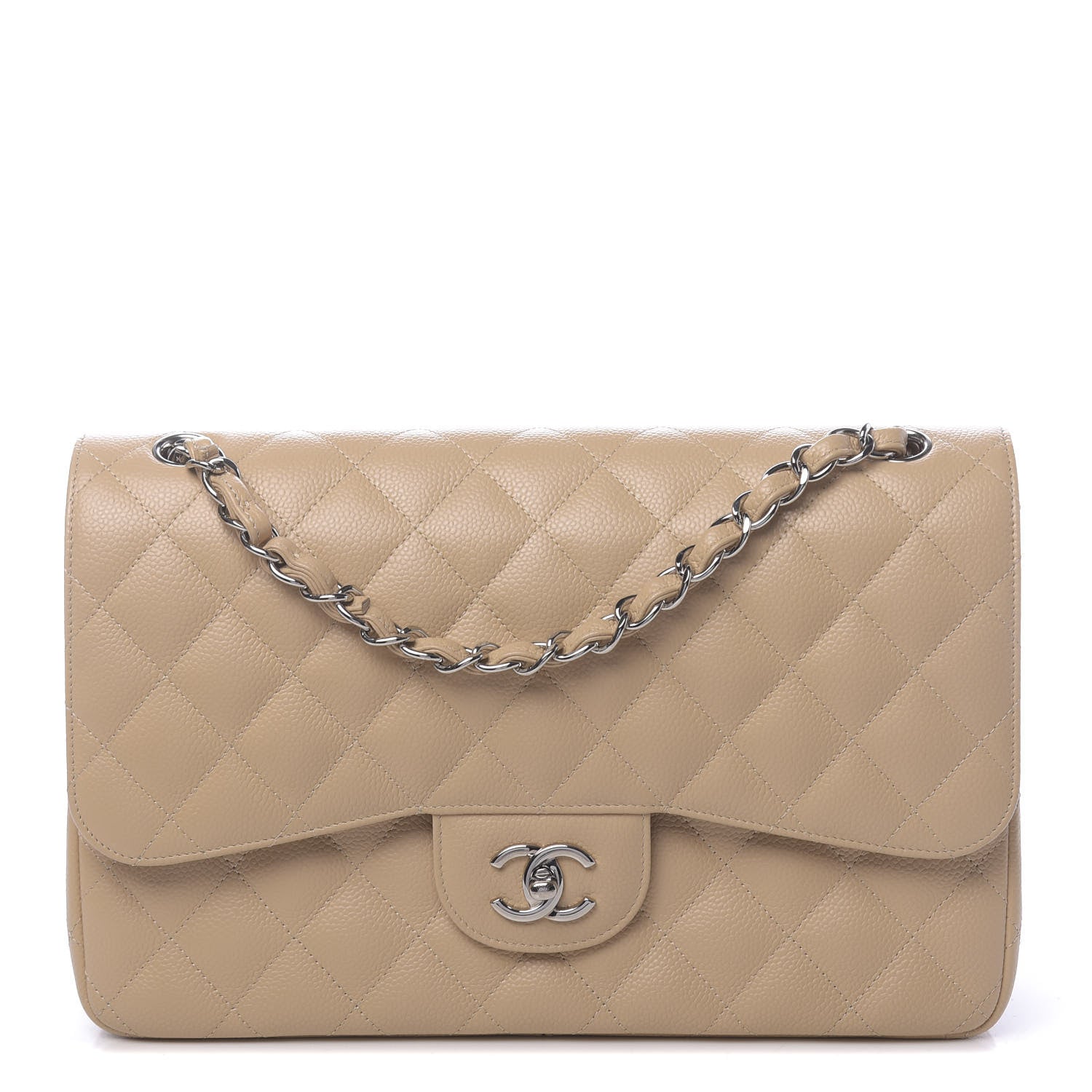 Chanel Caviar Quilted Jumbo Double Flap Beige Clair 1 of 10