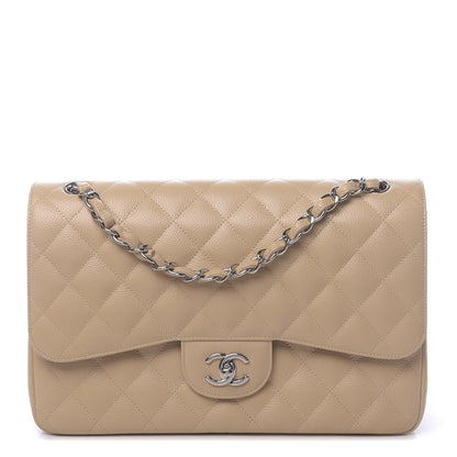 Chanel Caviar Quilted Jumbo Double Flap Beige Clair 1 of 10