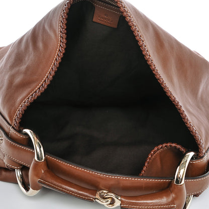Gucci Calfskin Large Horsebit Chain Hobo Brown 6 of 11