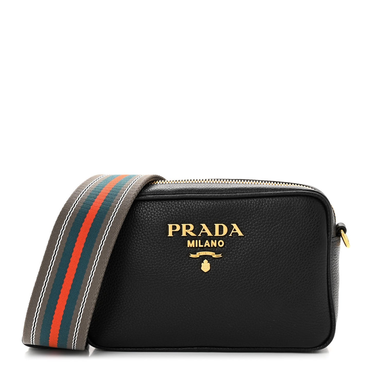 Vitello Daino Camera Crossbody Black