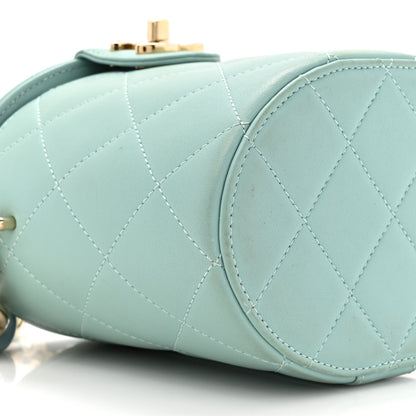 Chanel Lambskin Resin Elegant Chain Vanity Case Light Blue 11 of 14