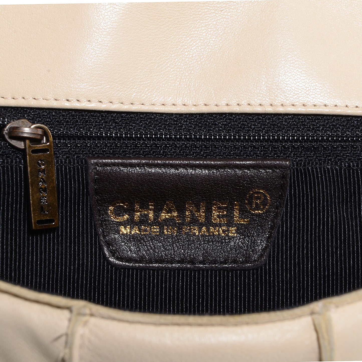 Lambskin Patchwork Mademoiselle Medium Flap Light Beige
