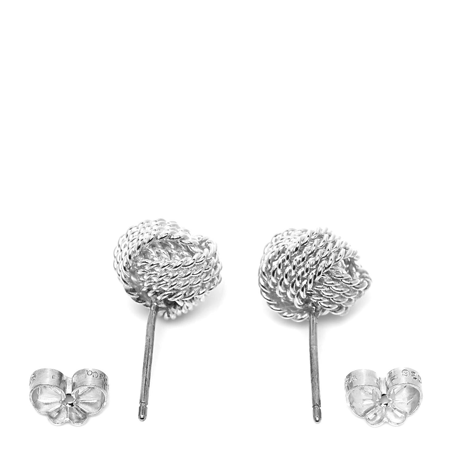 Tiffany Sterling Silver Twist Knot Earrings 3 of 5