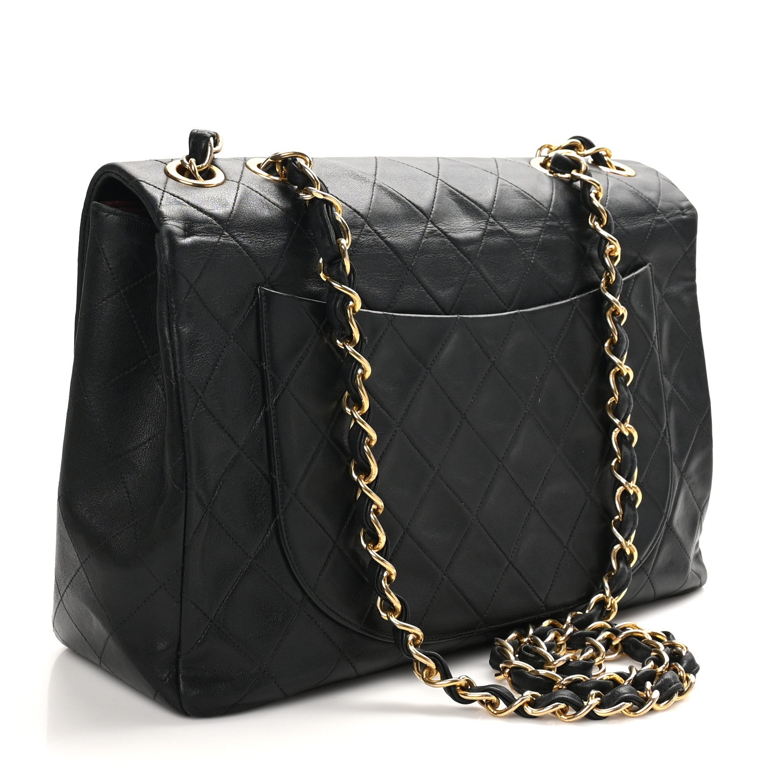 Chanel Lambskin Quilted Jumbo Single Flap Black 3 of 12