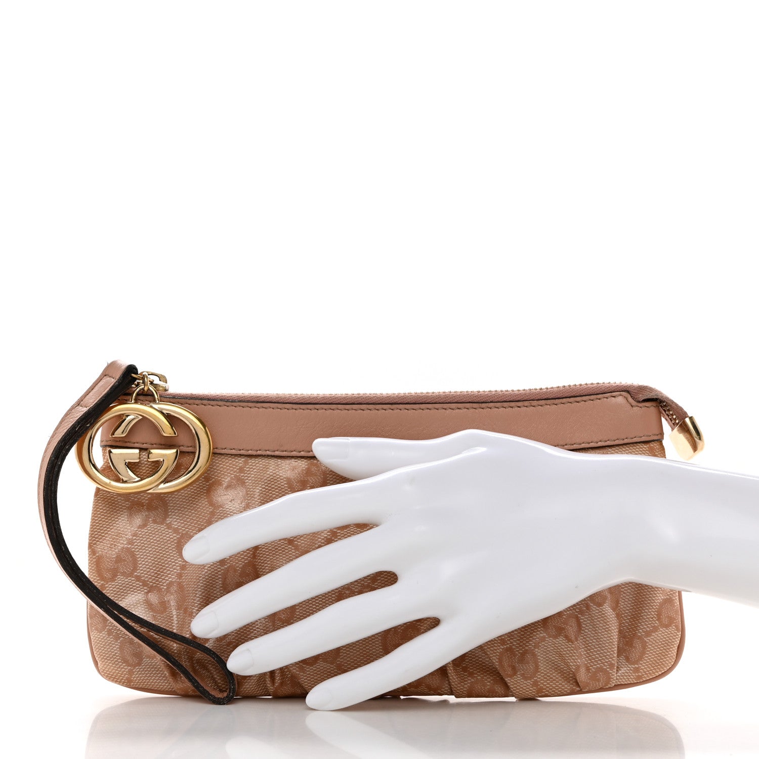 Gucci Crystal Monogram New Britt Wristlet Pink 2 of 10