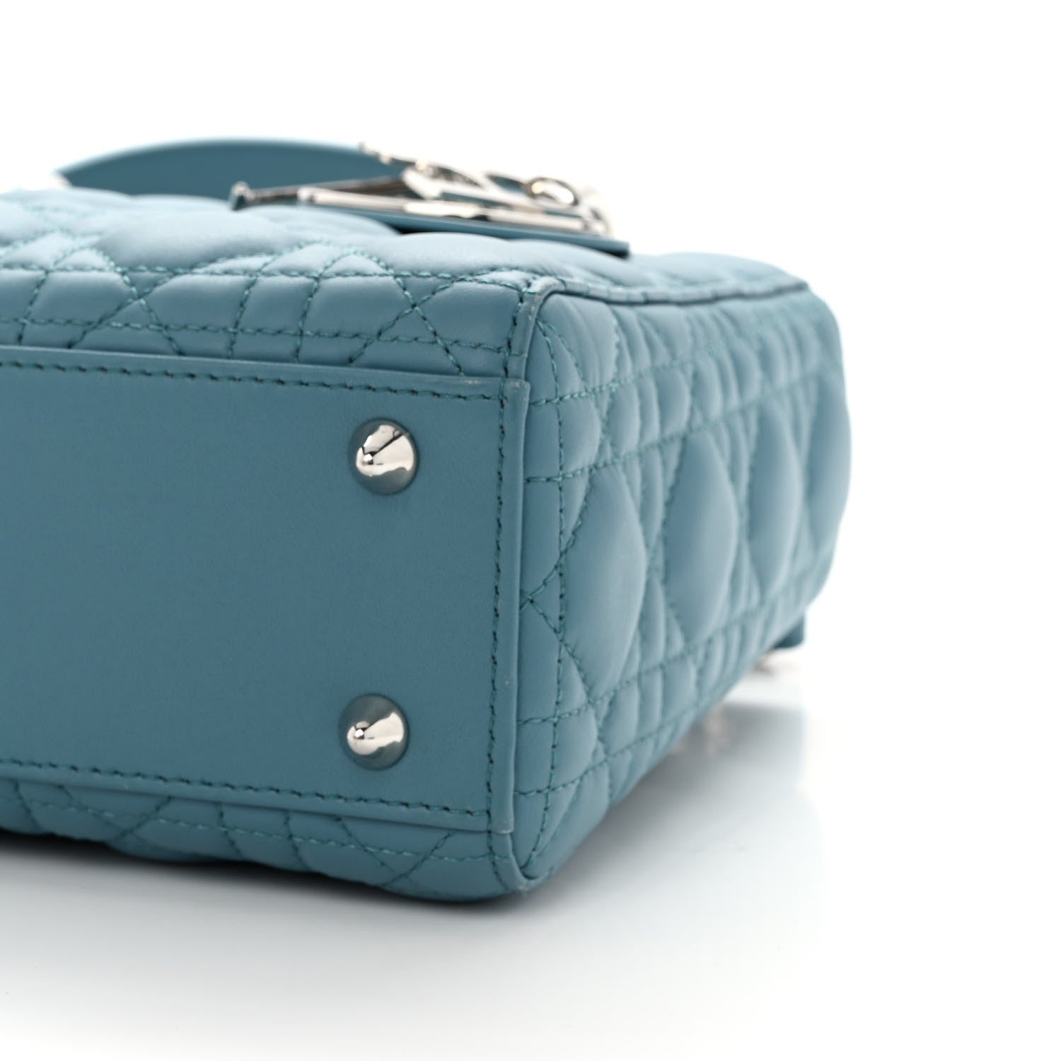 Christian Dior CHRISTIAN DIOR Lambskin Cannage Small My ABCDior Lady Dior Blue 10 of 10