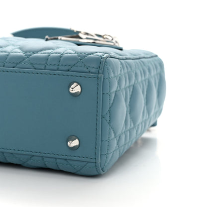 Christian Dior CHRISTIAN DIOR Lambskin Cannage Small My ABCDior Lady Dior Blue 10 of 10