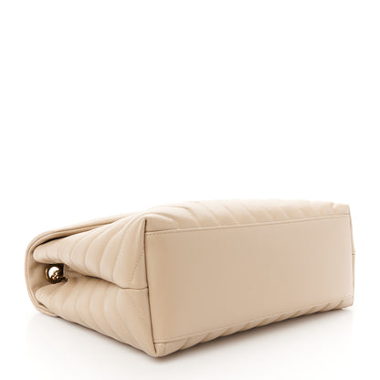 Saint Laurent Calfskin Y Quilted Monogram Medium Loulou Chain Satchel Dark Beige 4 of 12
