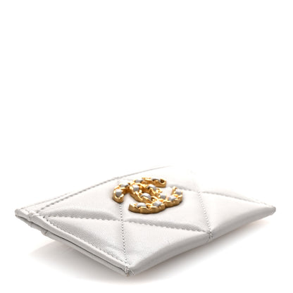 Chanel Lambskin Quilted Chanel 19 Card Holder Light Grey 4 of 8