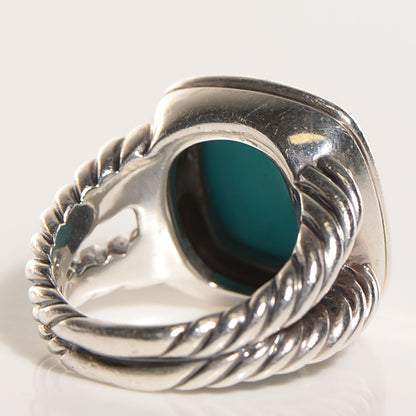 David Yurman Sterling Silver Turquoise 17mm Albion Ring 7.25 3 of 4