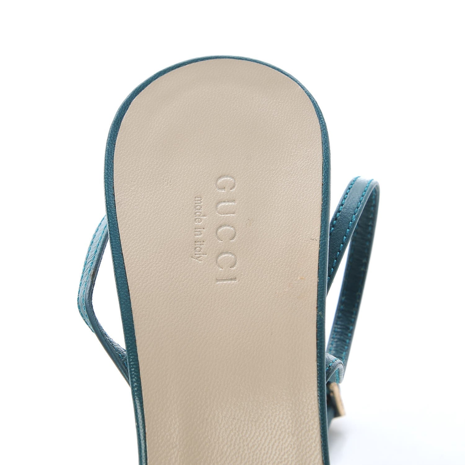 Gucci Lambskin Canvas Ribbon Sandals 8 Blue 11 of 11