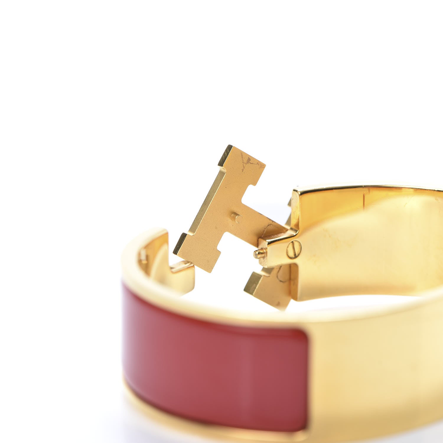 Hermes Enamel Wide Clic Clac H Bracelet PM Red 5 of 7