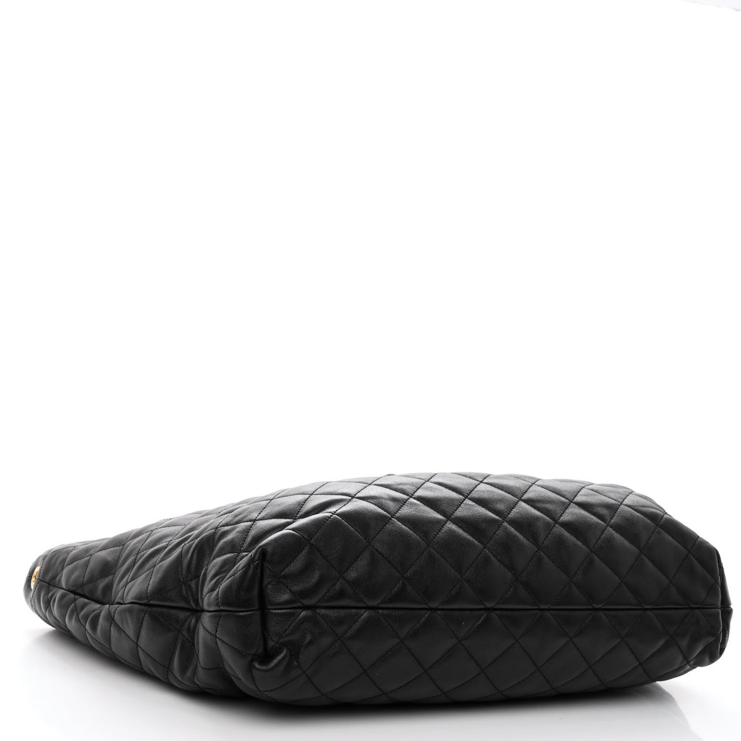 Lambskin Quilted Maxi Icare Shopping Tote Black