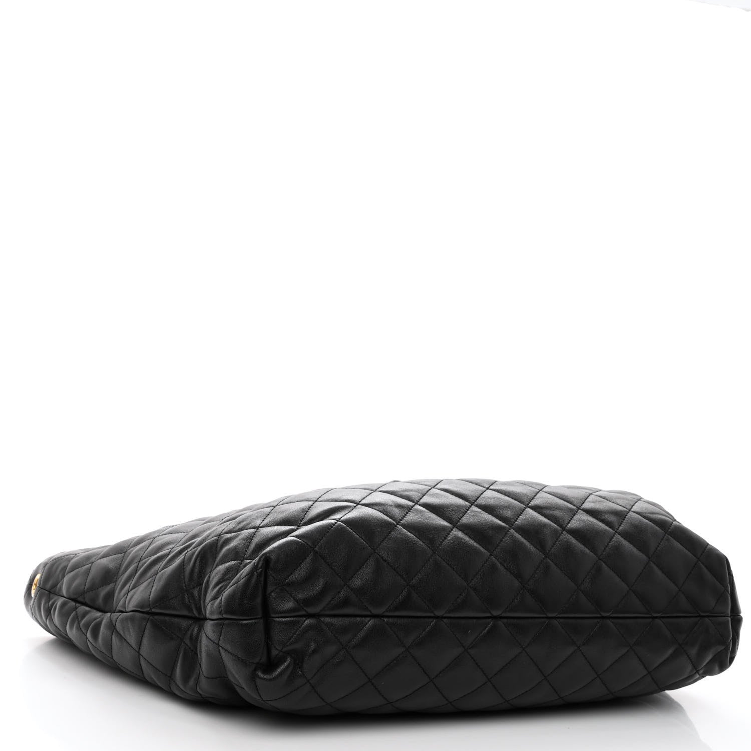 Saint Laurent Lambskin Quilted Maxi Icare Shopping Tote Black 5 of 10