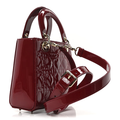 Christian Dior Patent Cannage Small Lady Dior Cherry Red 3 of 10