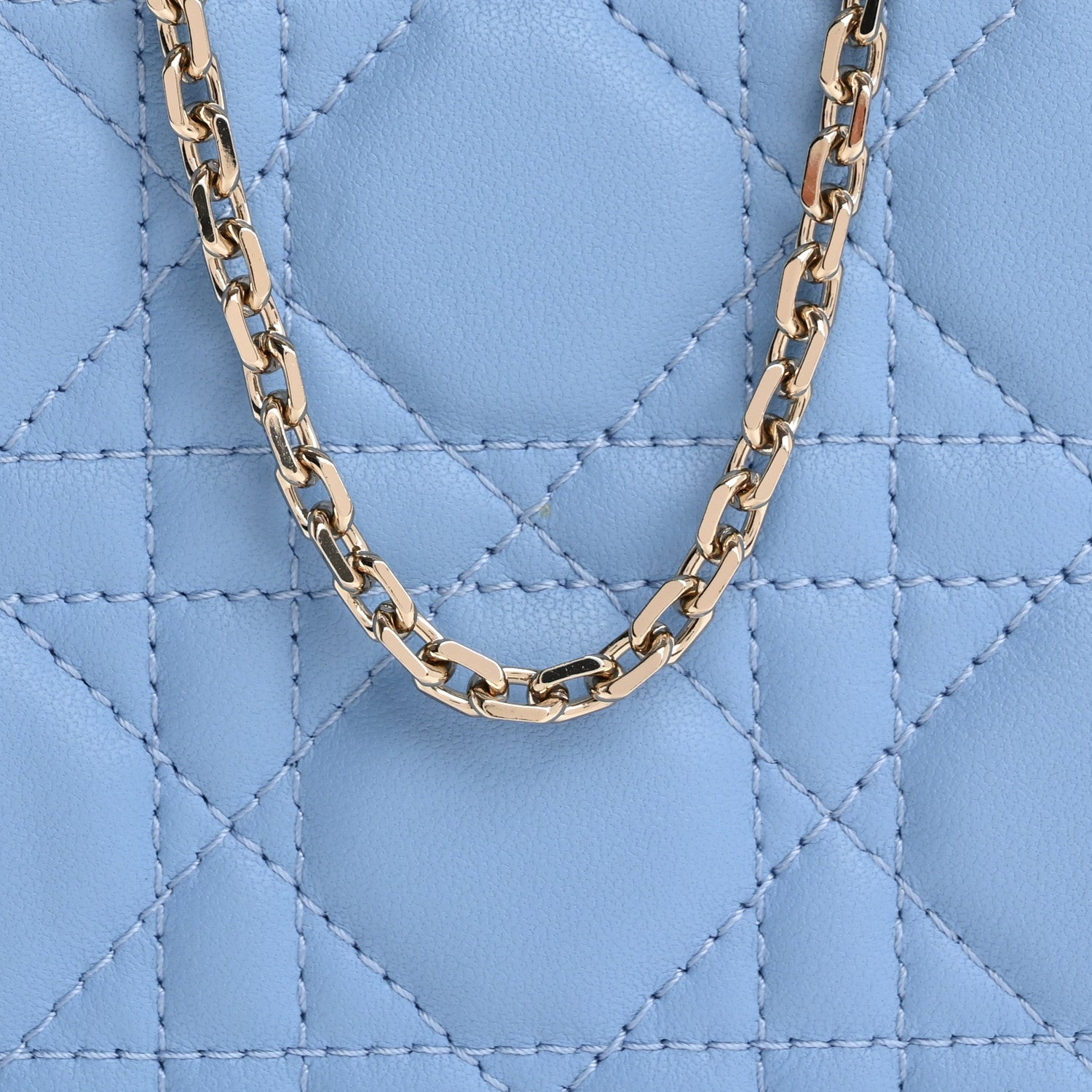 Christian Dior Lambskin Cannage Lady Dior Phone Holder Denim Blue 8 of 14