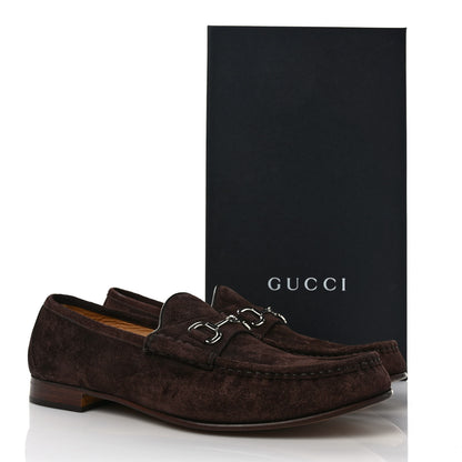 Gucci Suede Mens Horsebit Loafers 12.5 Testa di Moro 9 of 9