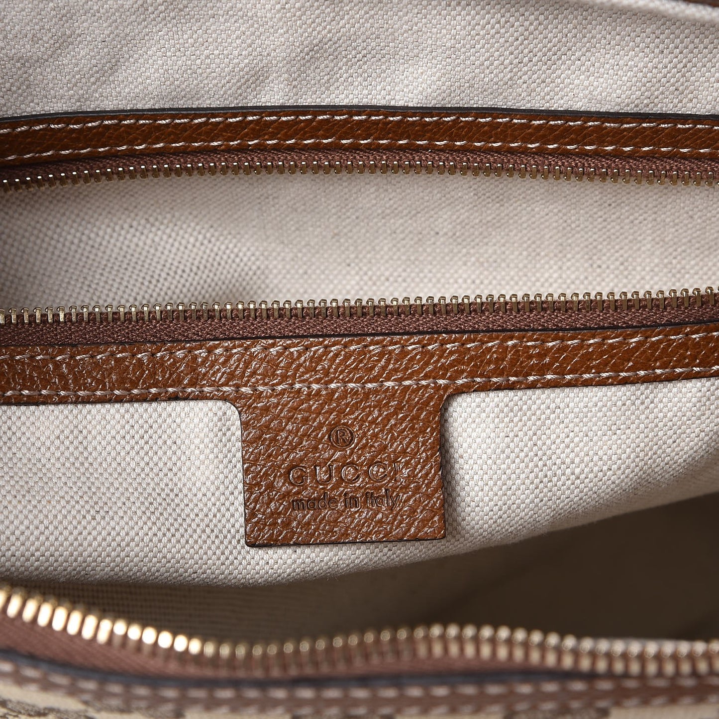 Monogram Textured Calfskin Large Bree Hobo Beige Ebony Nocciola