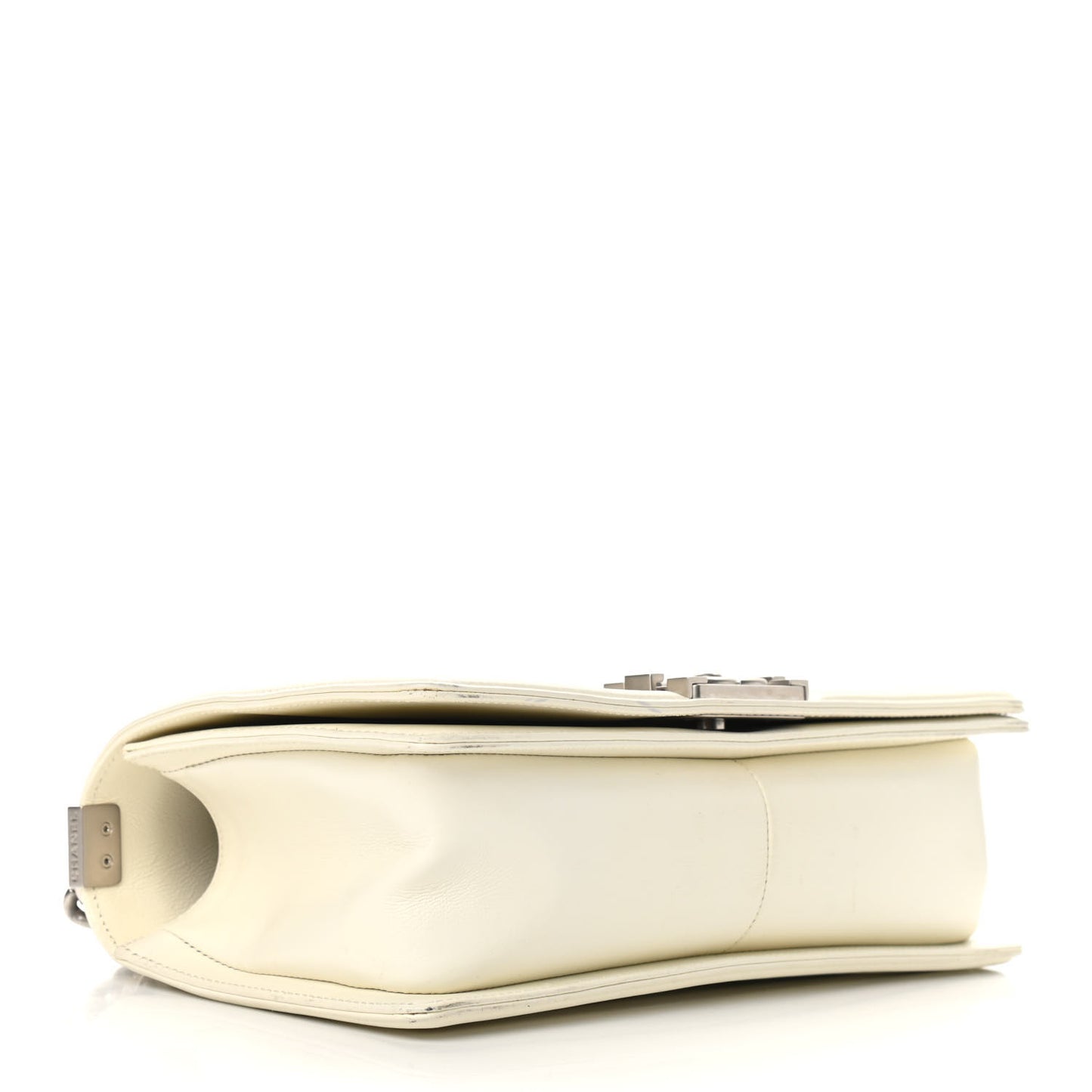 Calfskin Quilted Medium Boy Flap White