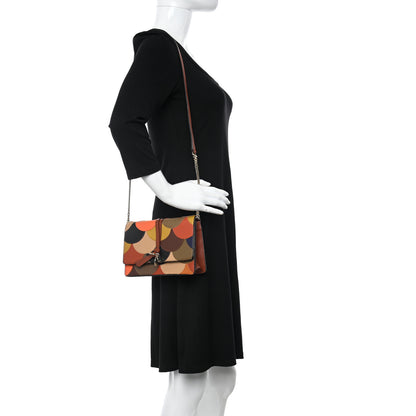 Chloe Calfskin Patchwork Alphabet Clutch On Chain Sepia Brown 2 of 13