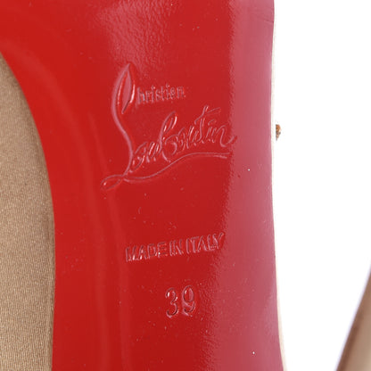 Christian Louboutin Crepe Satin Slingback Stellare 120 Pumps 39 Gold 6 of 8