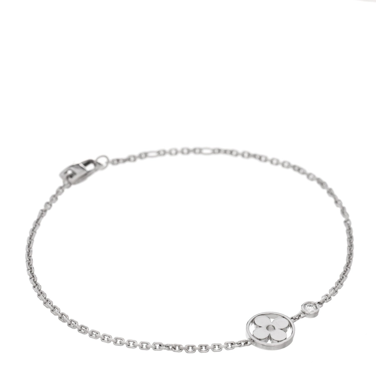 Louis Vuitton 18K White Gold Diamond Idylle Blossom Bracelet 1 of 3